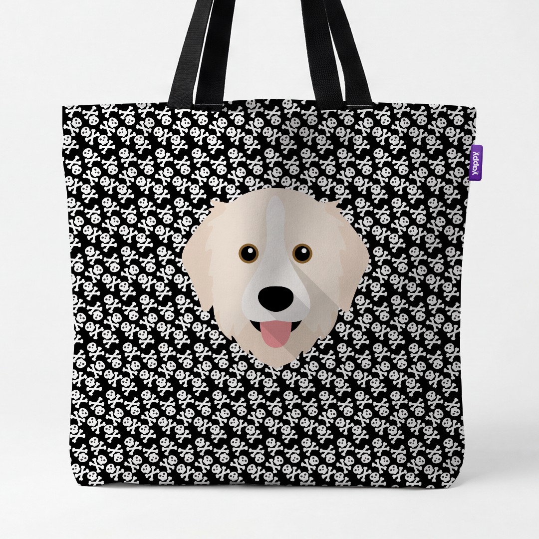 'Skull and Crossbones' - Personalized {breedCommonName} Canvas Bag