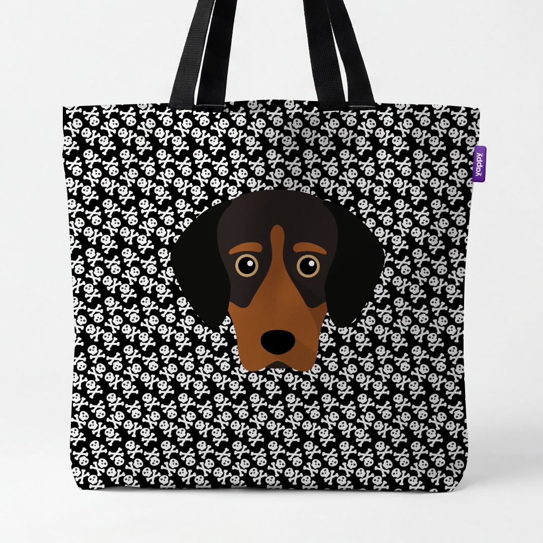 'Skull and Crossbones' - Personalised {breedCommonName} Canvas Bag