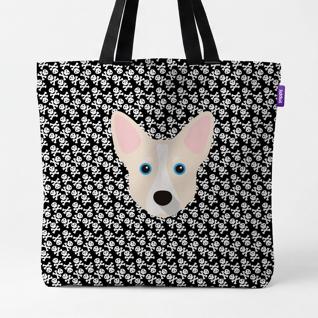 'Skull and Crossbones' - Personalized {breedCommonName} Canvas Bag