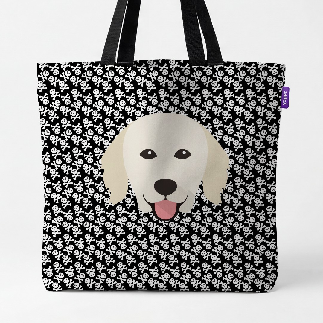 'Skull and Crossbones' - Personalized {breedCommonName} Canvas Bag