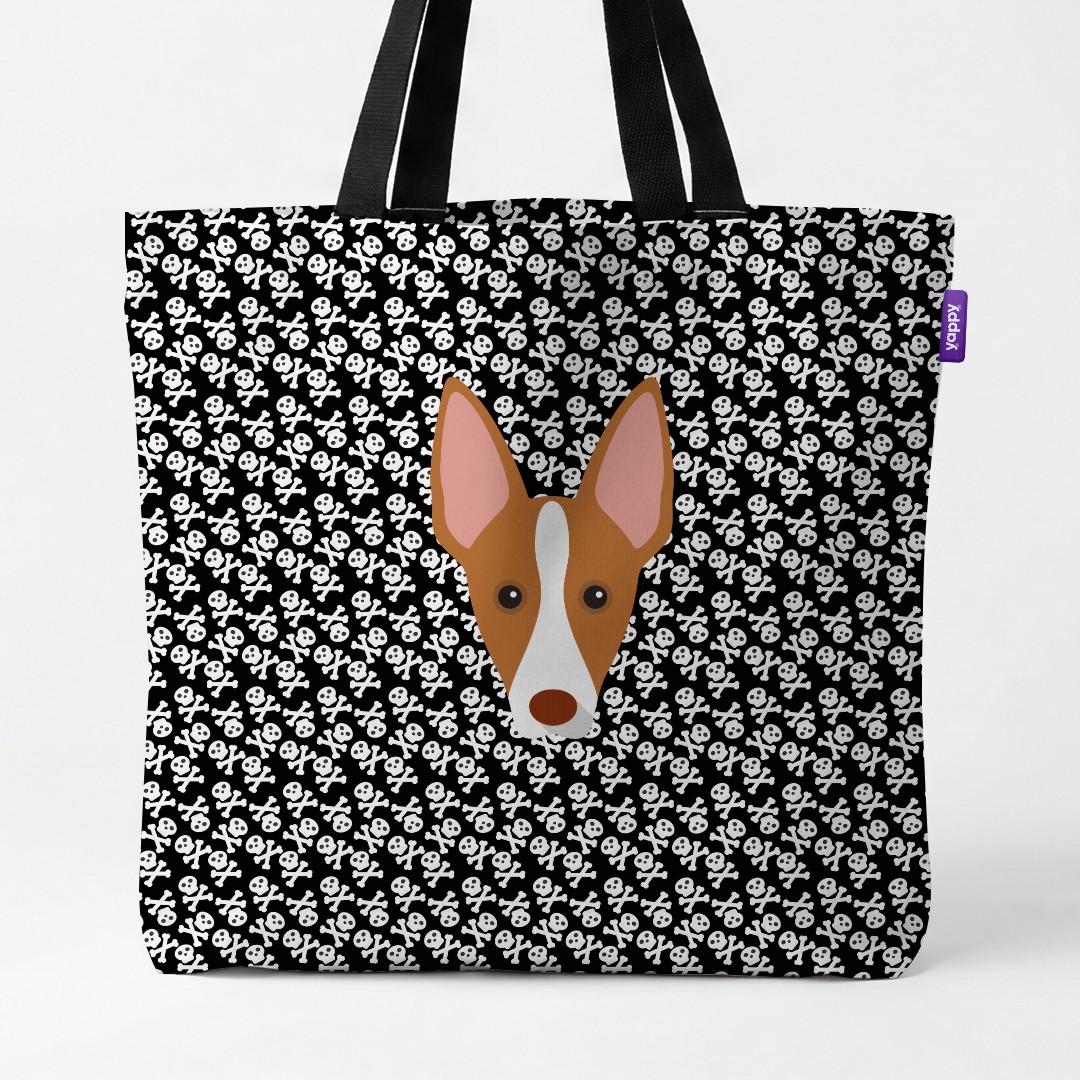 'Skull and Crossbones' - Personalised {breedCommonName} Canvas Bag