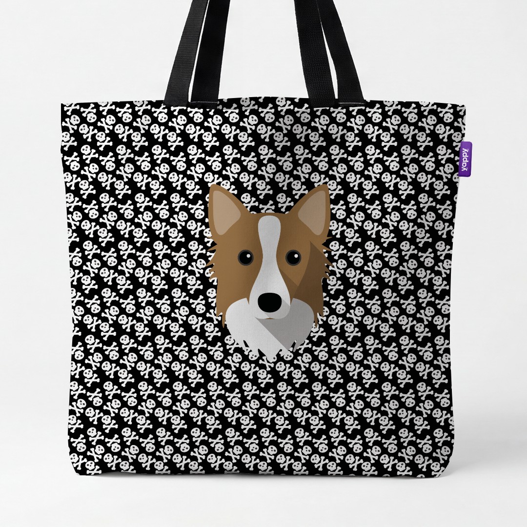 'Skull and Crossbones' - Personalized {breedCommonName} Canvas Bag