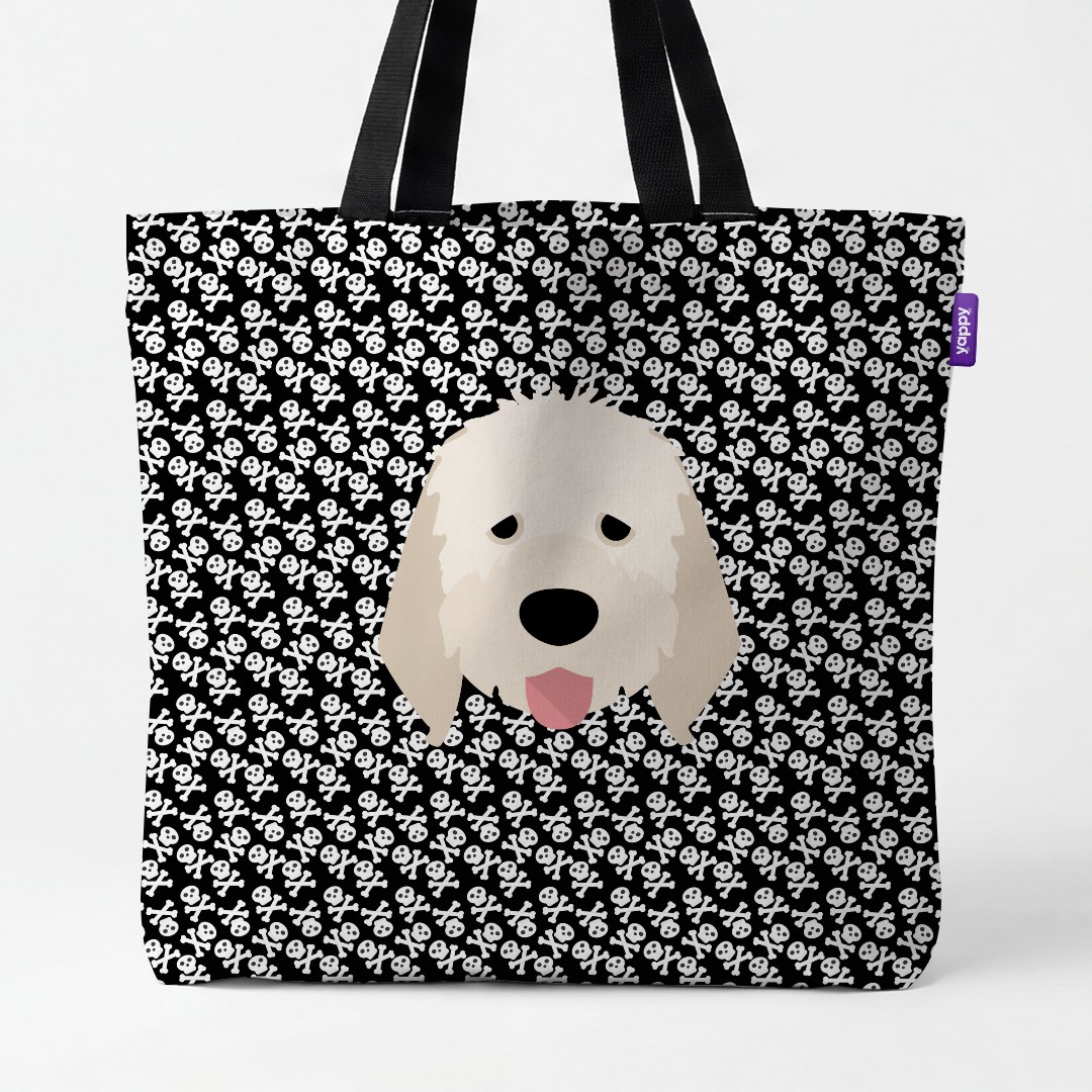 'Skull and Crossbones' - Personalized {breedCommonName} Canvas Bag