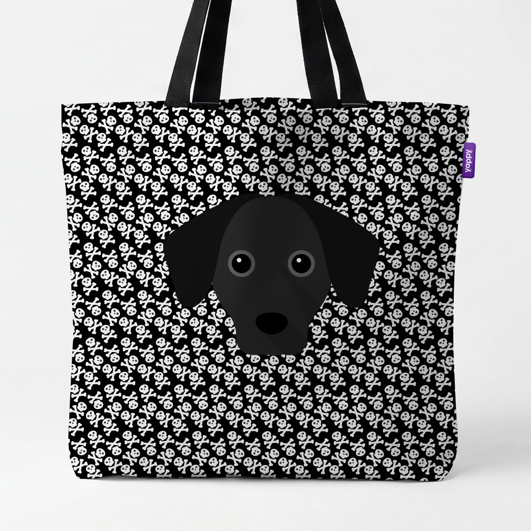 'Skull and Crossbones' - Personalized {breedCommonName} Canvas Bag