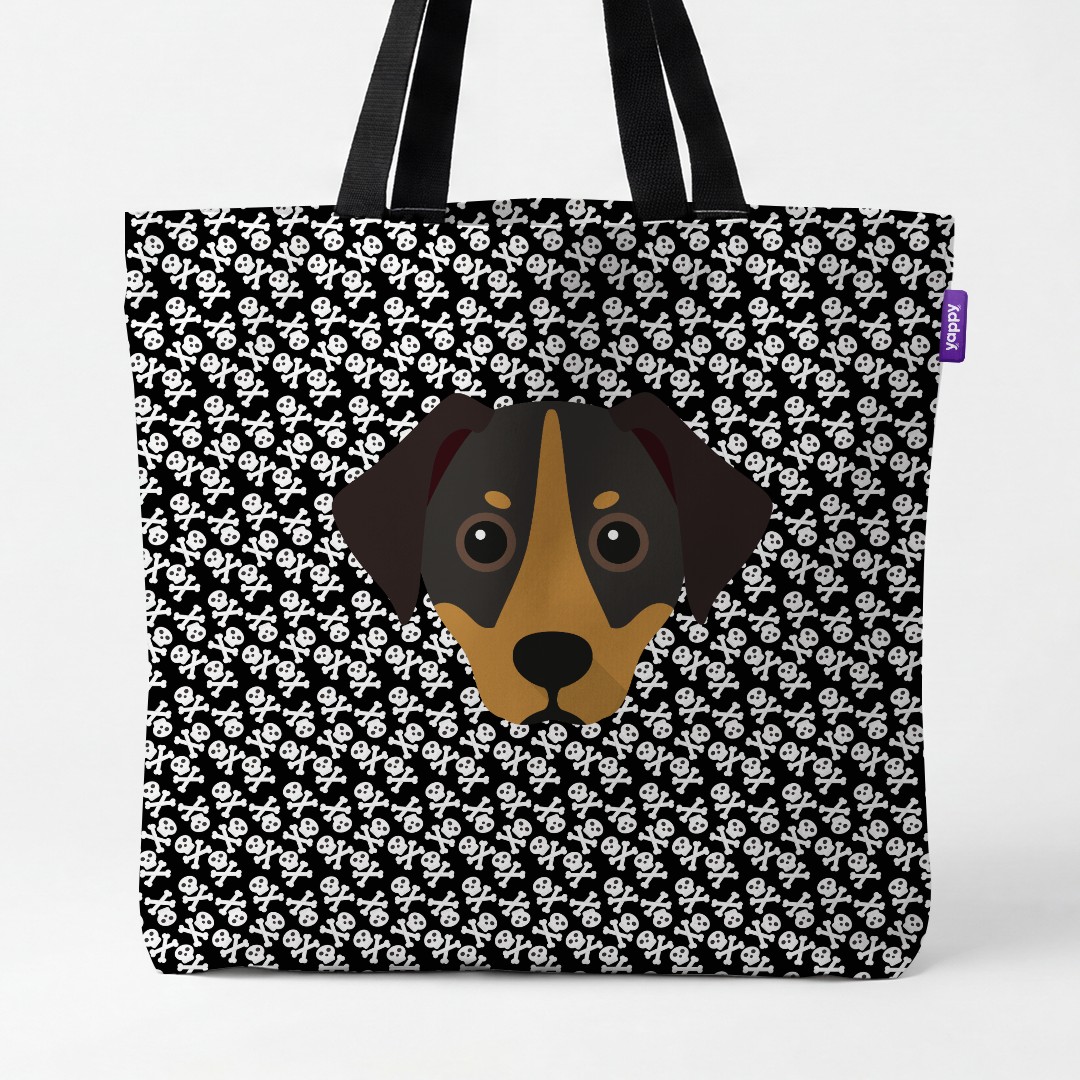 'Skull and Crossbones' - Personalized {breedCommonName} Canvas Bag