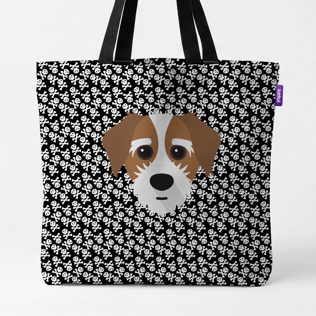 'Skull and Crossbones' - Personalised {breedCommonName} Canvas Bag