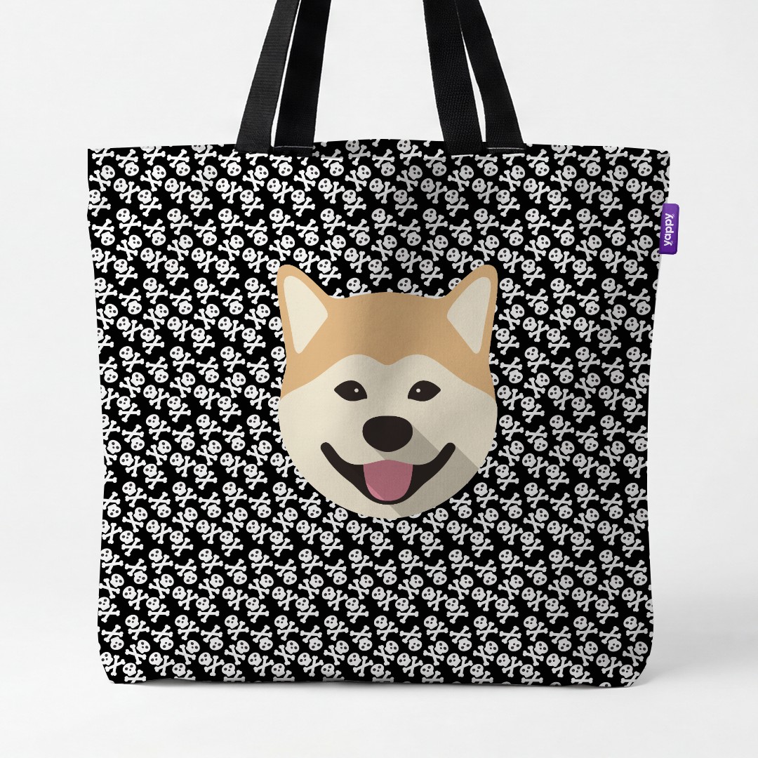 'Skull and Crossbones' - Personalized {breedCommonName} Canvas Bag