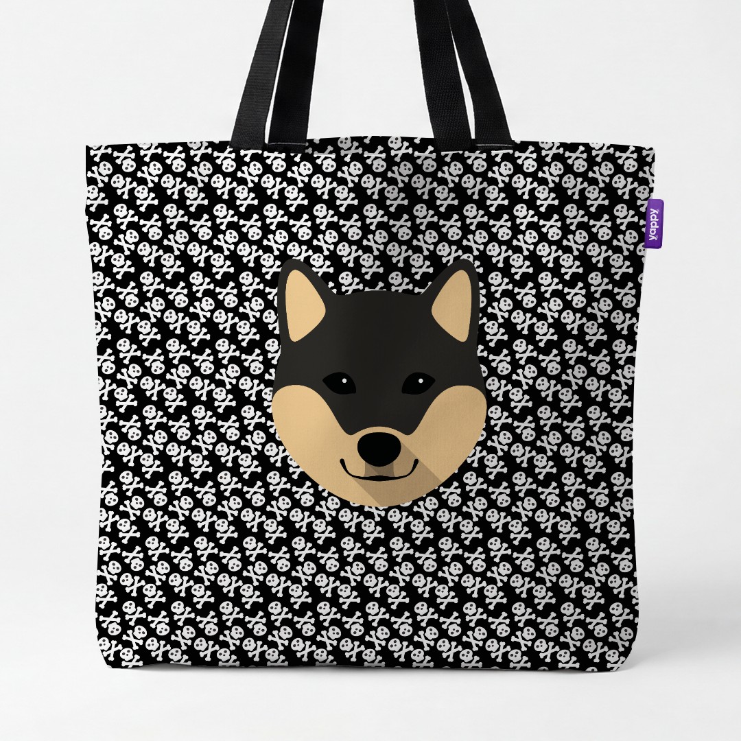 'Skull and Crossbones' - Personalized {breedCommonName} Canvas Bag