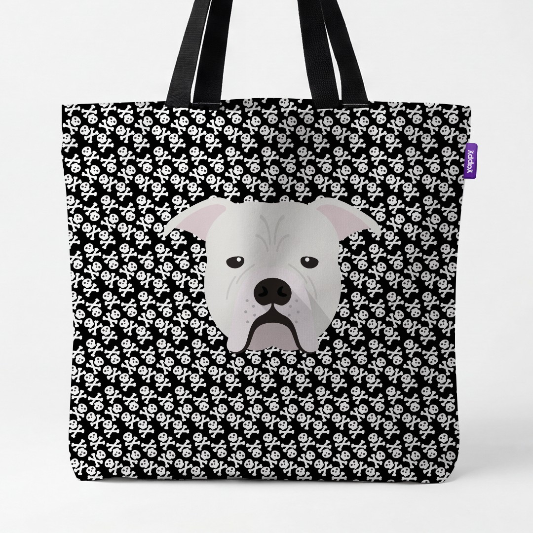 'Skull and Crossbones' - Personalised {breedCommonName} Canvas Bag