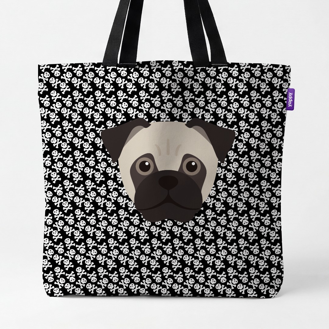 'Skull and Crossbones' - Personalized {breedCommonName} Canvas Bag