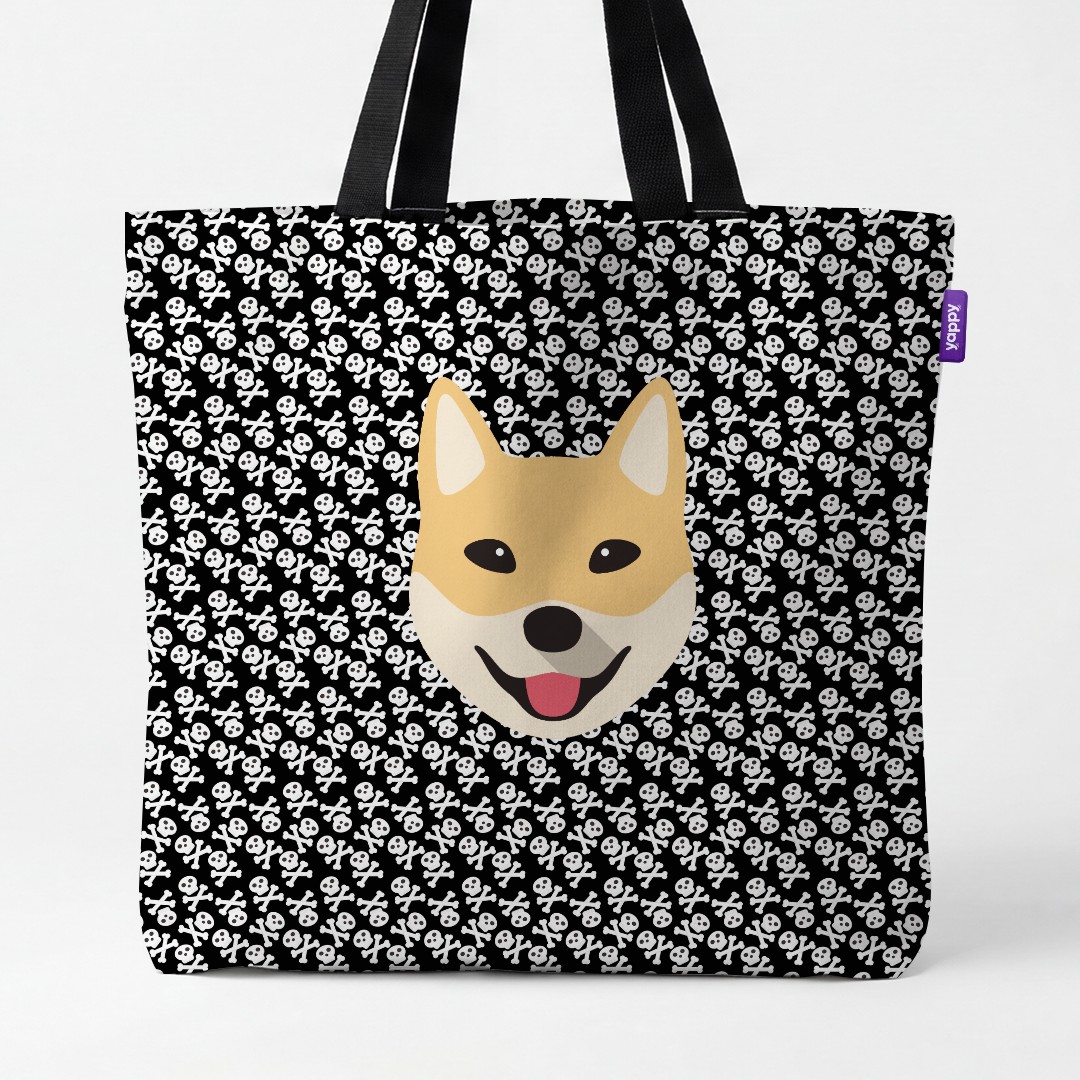 'Skull and Crossbones' - Personalized {breedCommonName} Canvas Bag