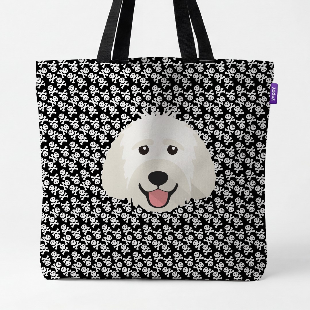 'Skull and Crossbones' - Personalised {breedCommonName} Canvas Bag