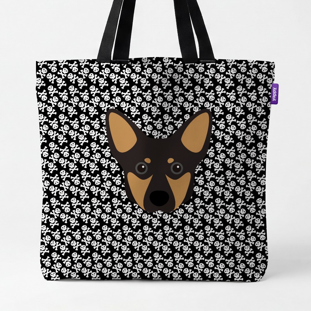 'Skull and Crossbones' - Personalized {breedCommonName} Canvas Bag