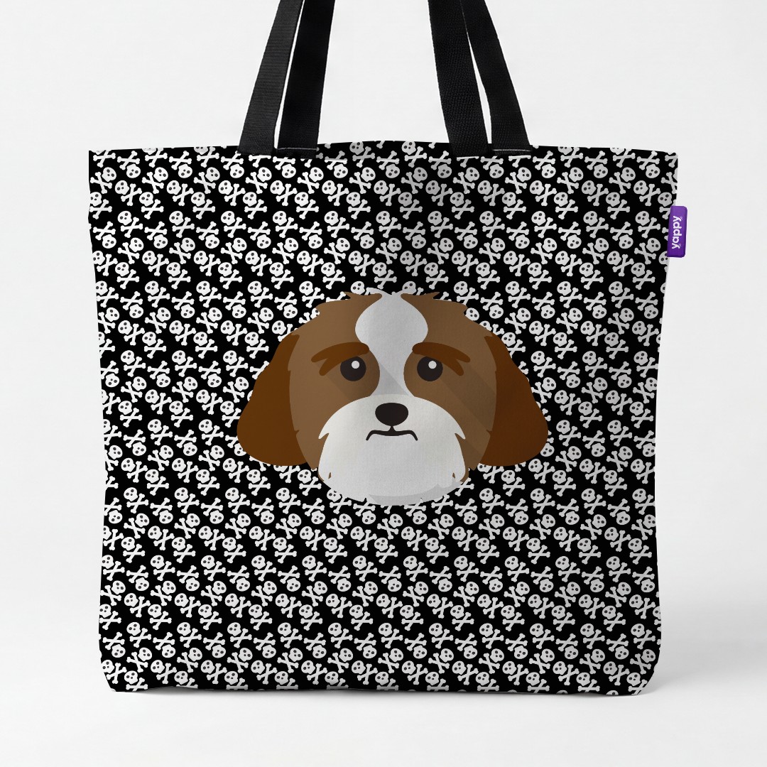 'Skull and Crossbones' - Personalized {breedCommonName} Canvas Bag