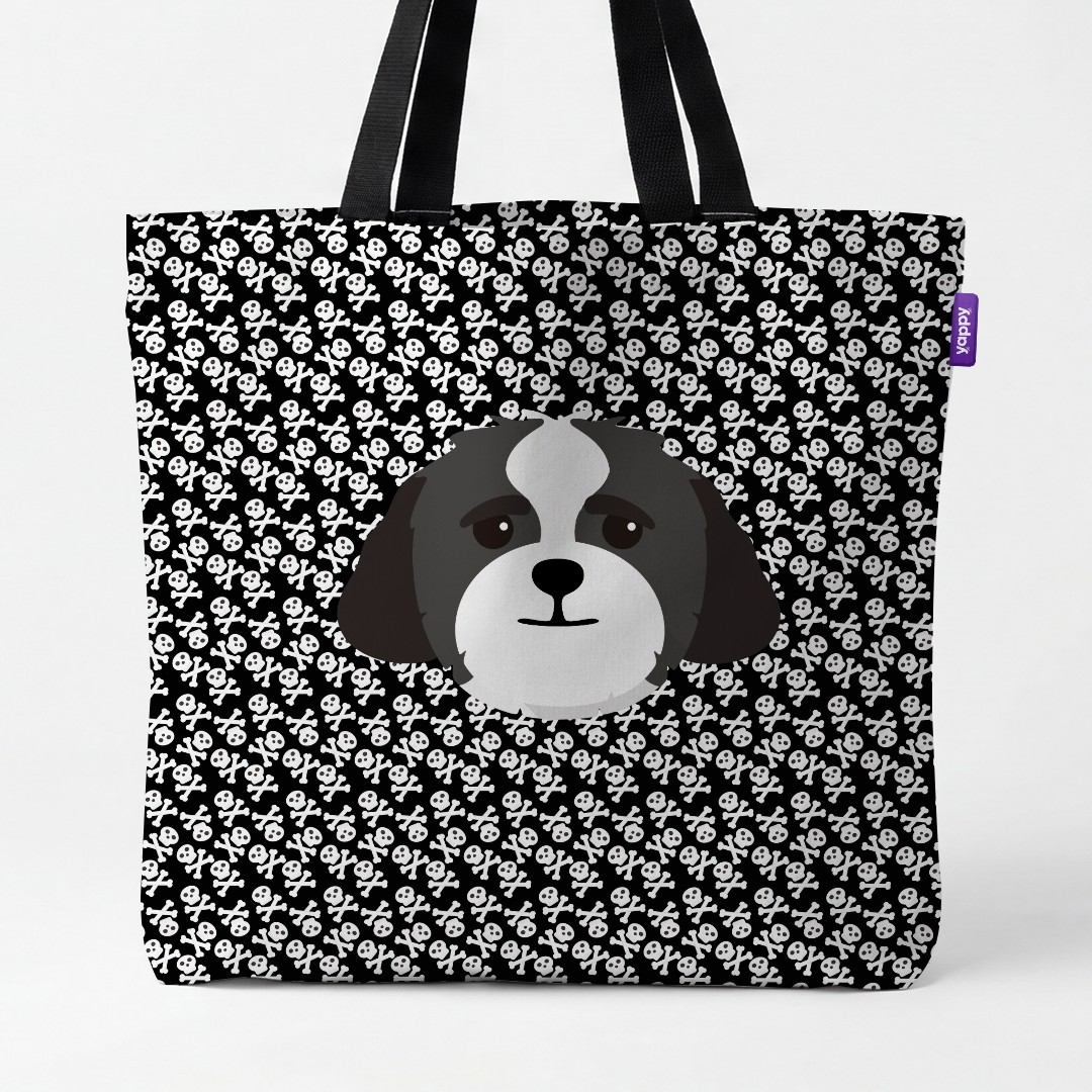 'Skull and Crossbones' - Personalized {breedCommonName} Canvas Bag