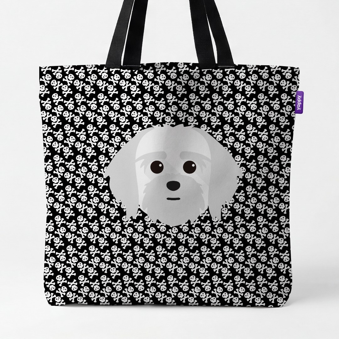 'Skull and Crossbones' - Personalized {breedCommonName} Canvas Bag