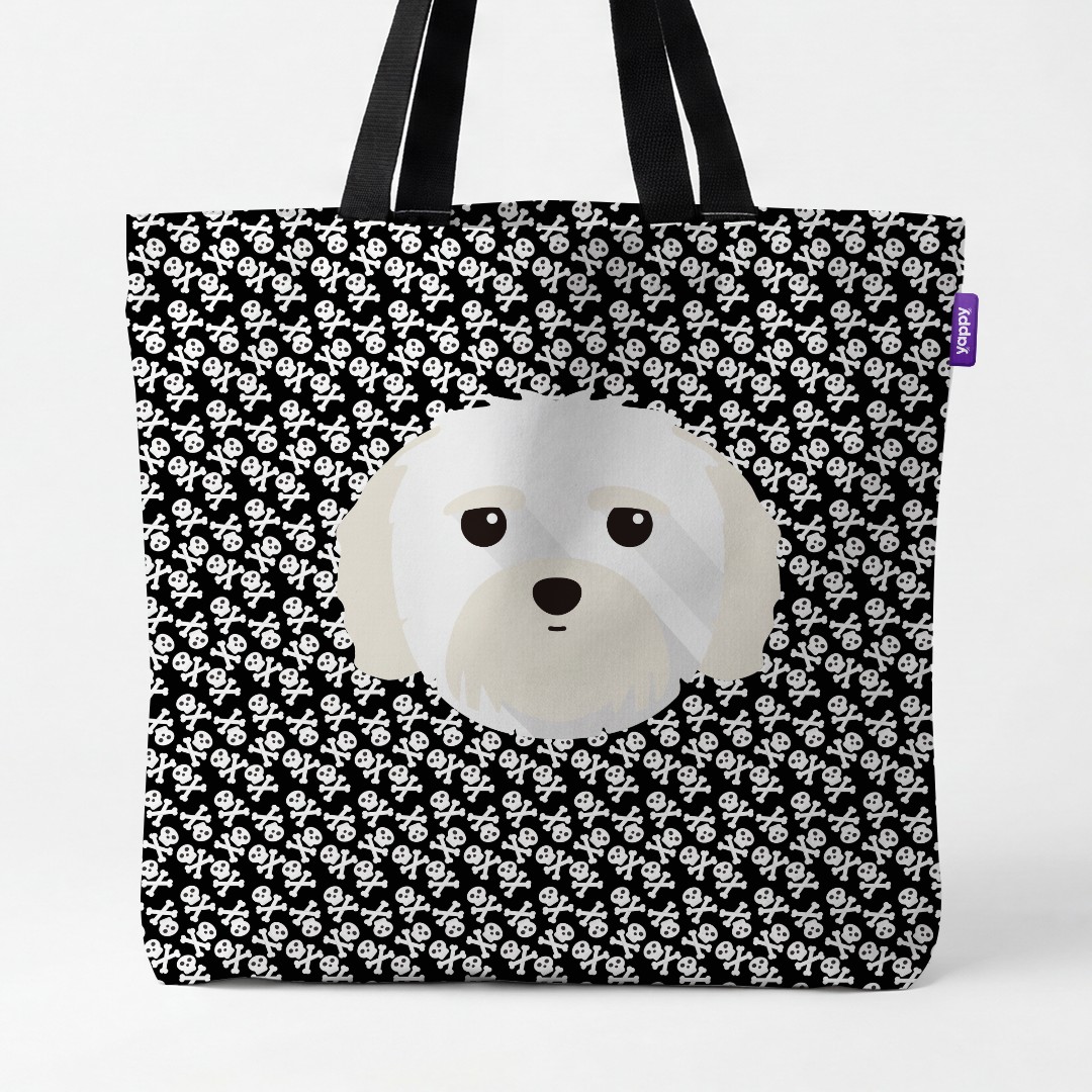 'Skull and Crossbones' - Personalized {breedCommonName} Canvas Bag