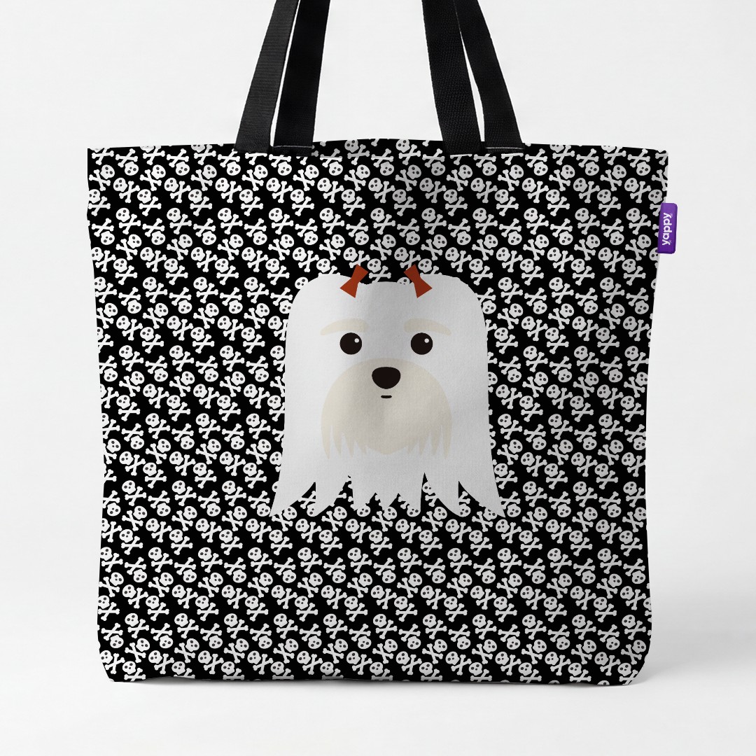 'Skull and Crossbones' - Personalized {breedCommonName} Canvas Bag