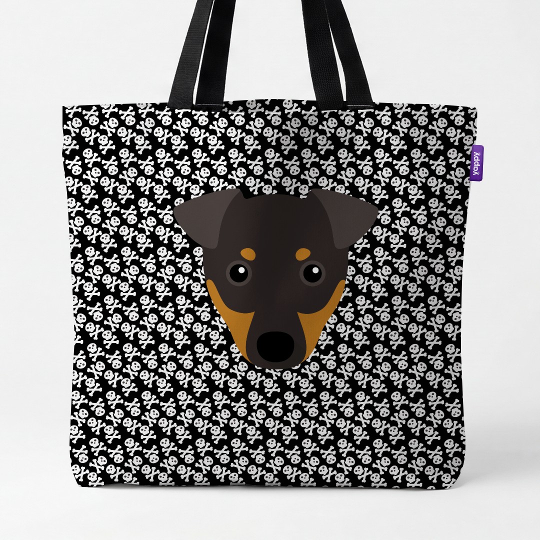 'Skull and Crossbones' - Personalised {breedCommonName} Canvas Bag