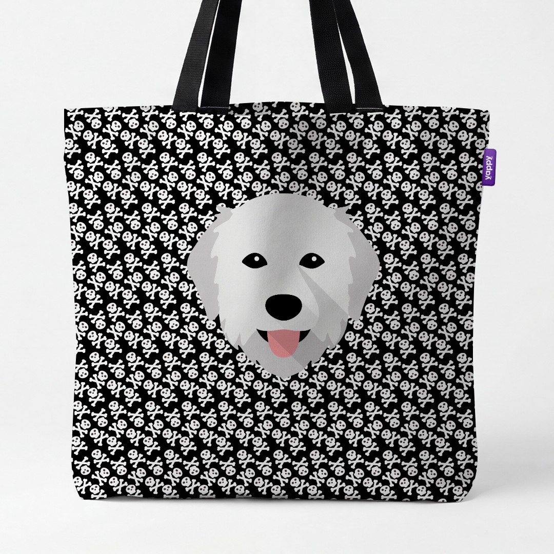 'Skull and Crossbones' - Personalized {breedCommonName} Canvas Bag