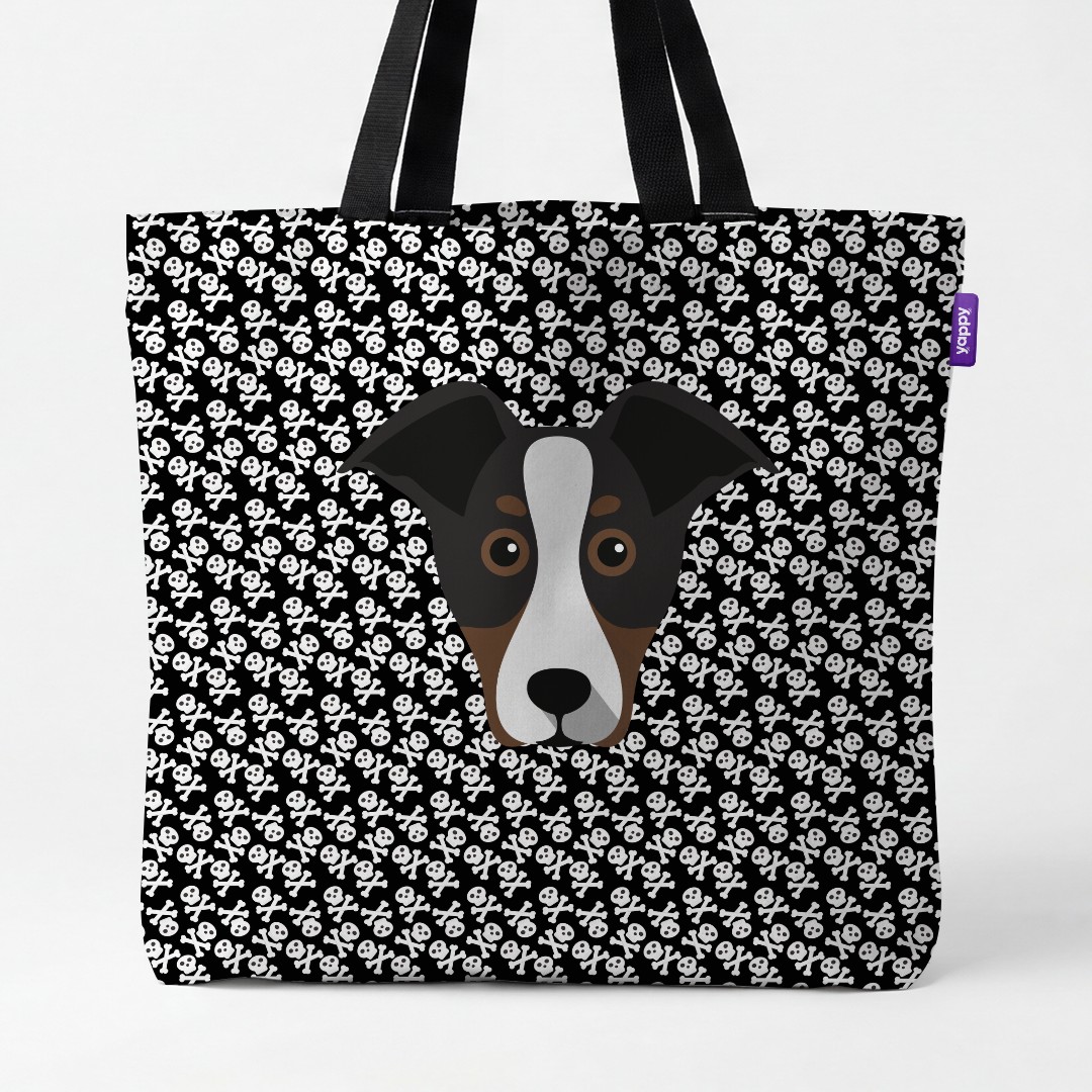 'Skull and Crossbones' - Personalised {breedCommonName} Canvas Bag