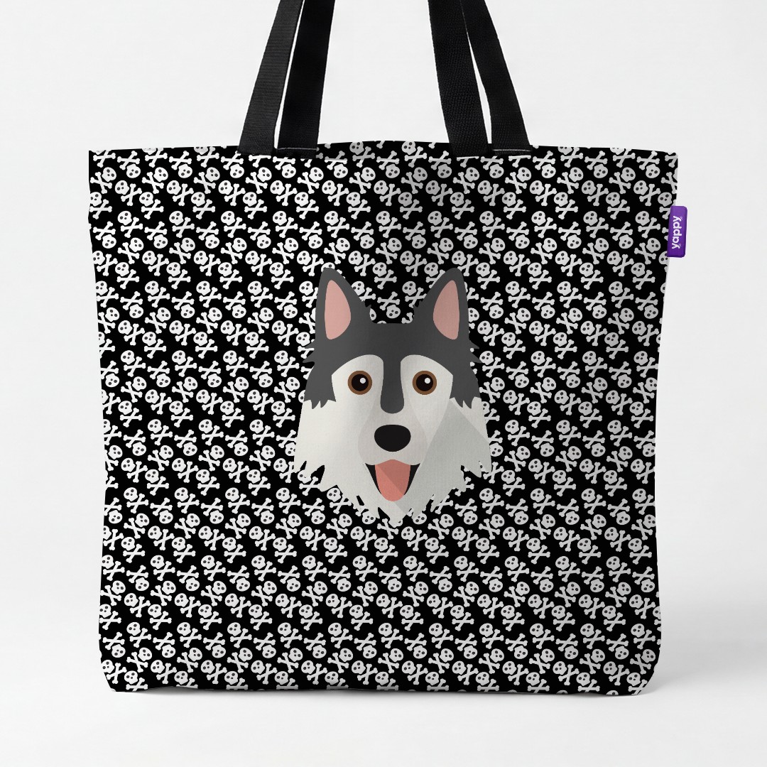 'Skull and Crossbones' - Personalized {breedCommonName} Canvas Bag