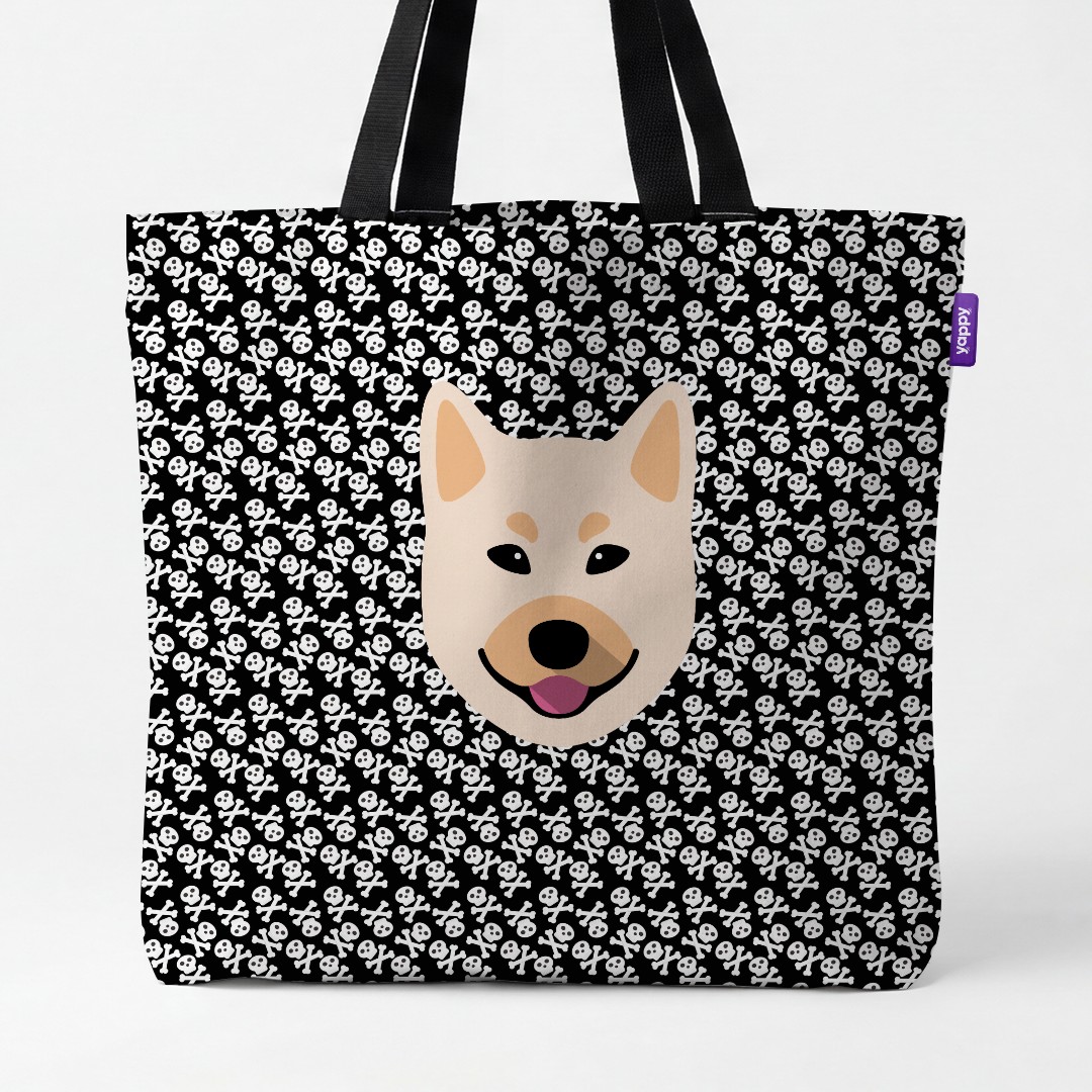 'Skull and Crossbones' - Personalized {breedCommonName} Canvas Bag