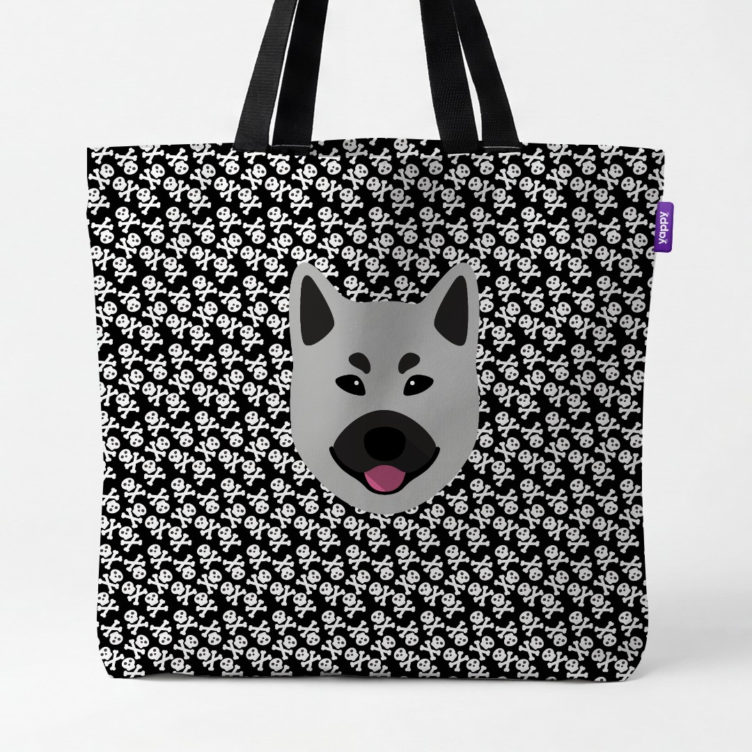 'Skull and Crossbones' - Personalized {breedCommonName} Canvas Bag