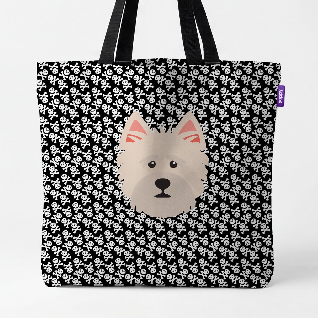 'Skull and Crossbones' - Personalized {breedCommonName} Canvas Bag