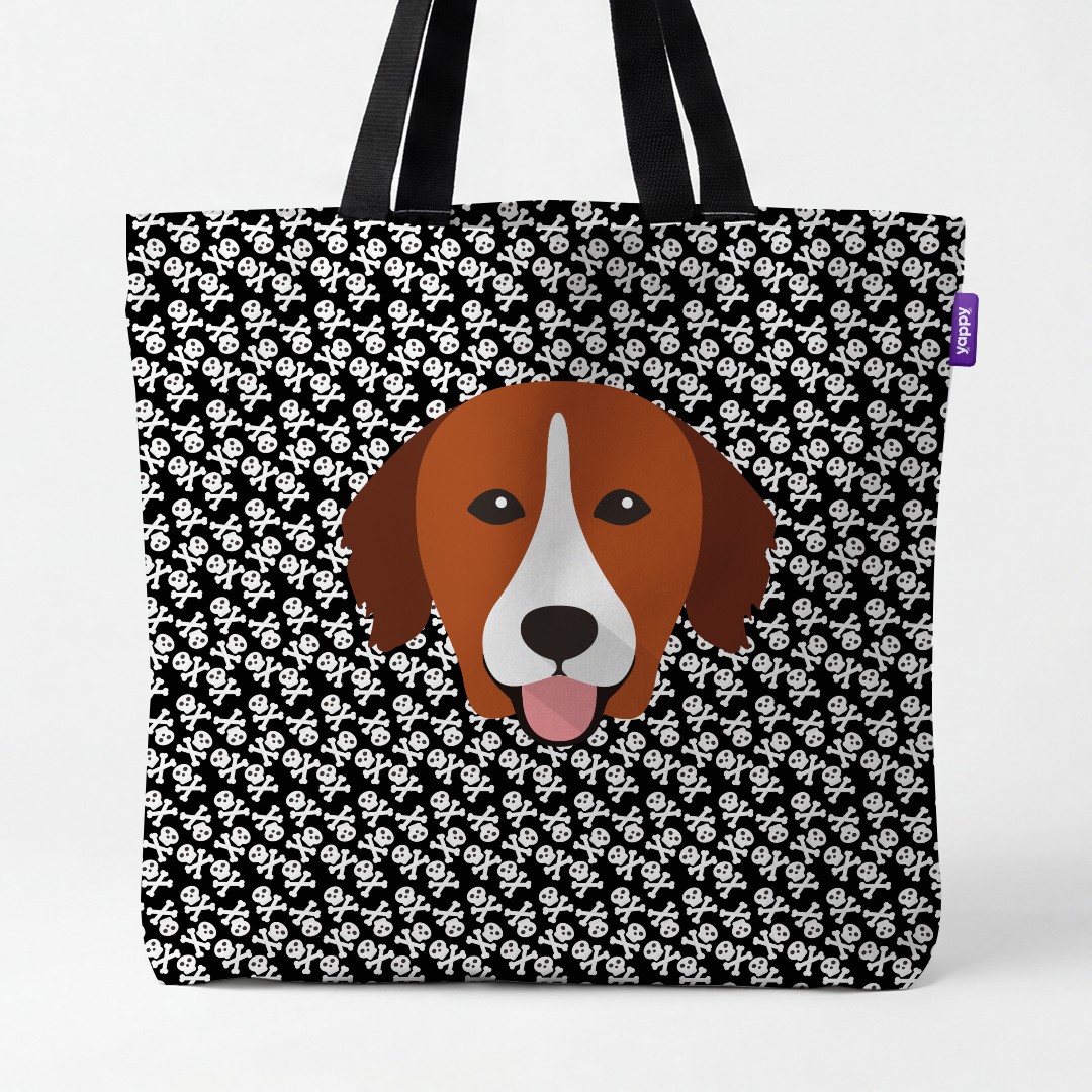 'Skull and Crossbones' - Personalized {breedCommonName} Canvas Bag