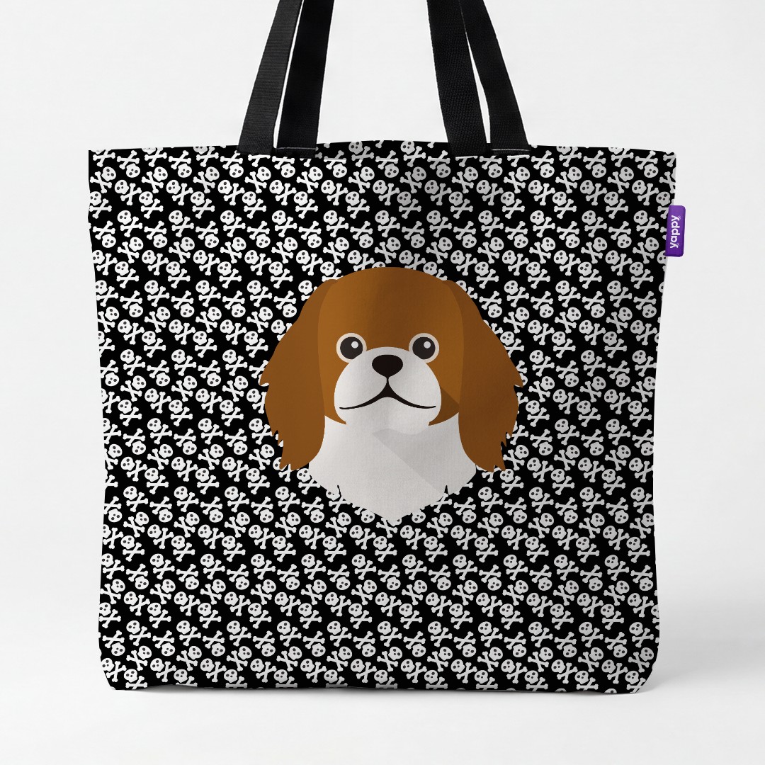 'Skull and Crossbones' - Personalised {breedCommonName} Canvas Bag