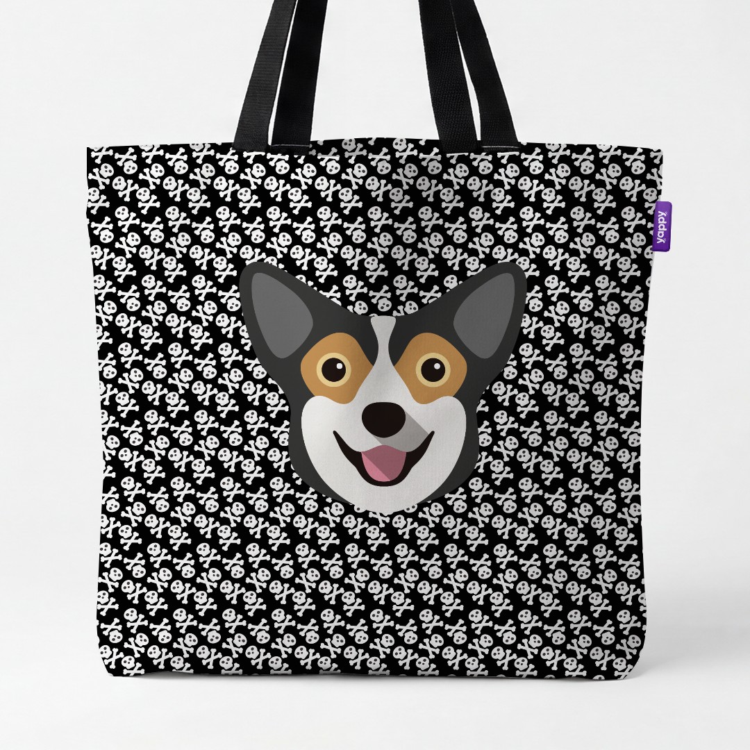 'Skull and Crossbones' - Personalized {breedCommonName} Canvas Bag