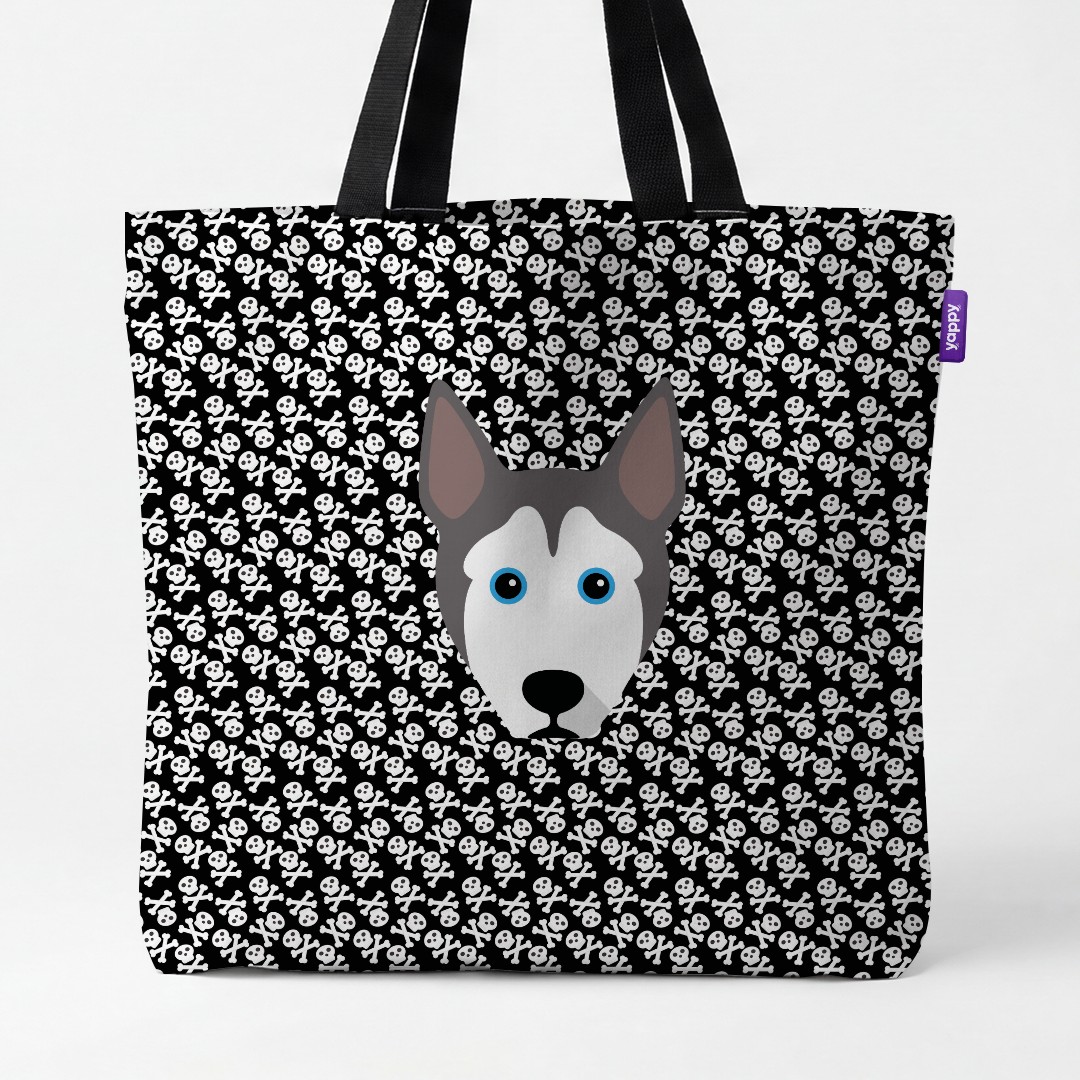 'Skull and Crossbones' - Personalized {breedCommonName} Canvas Bag
