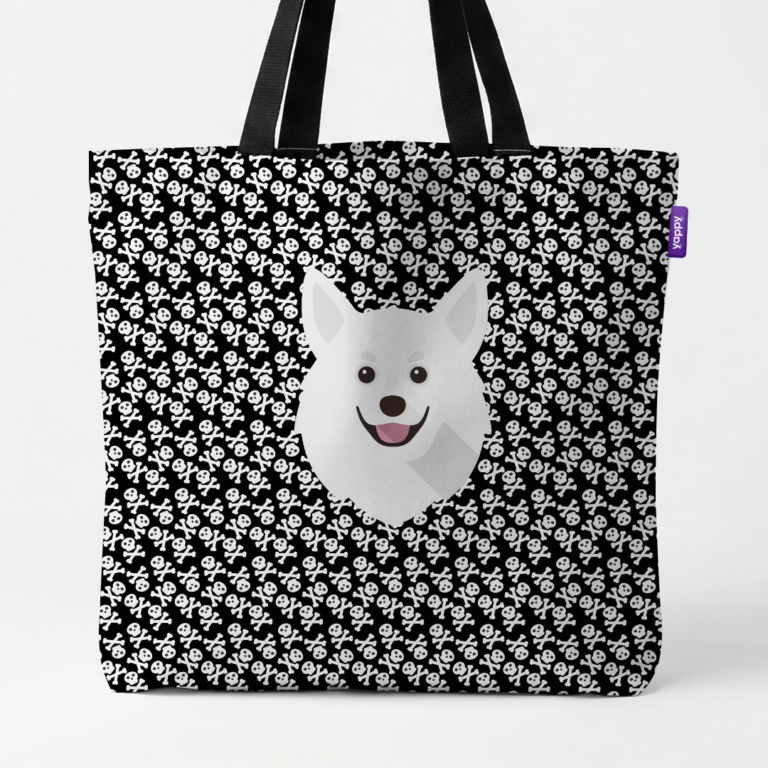 'Skull and Crossbones' - Personalised {breedCommonName} Canvas Bag