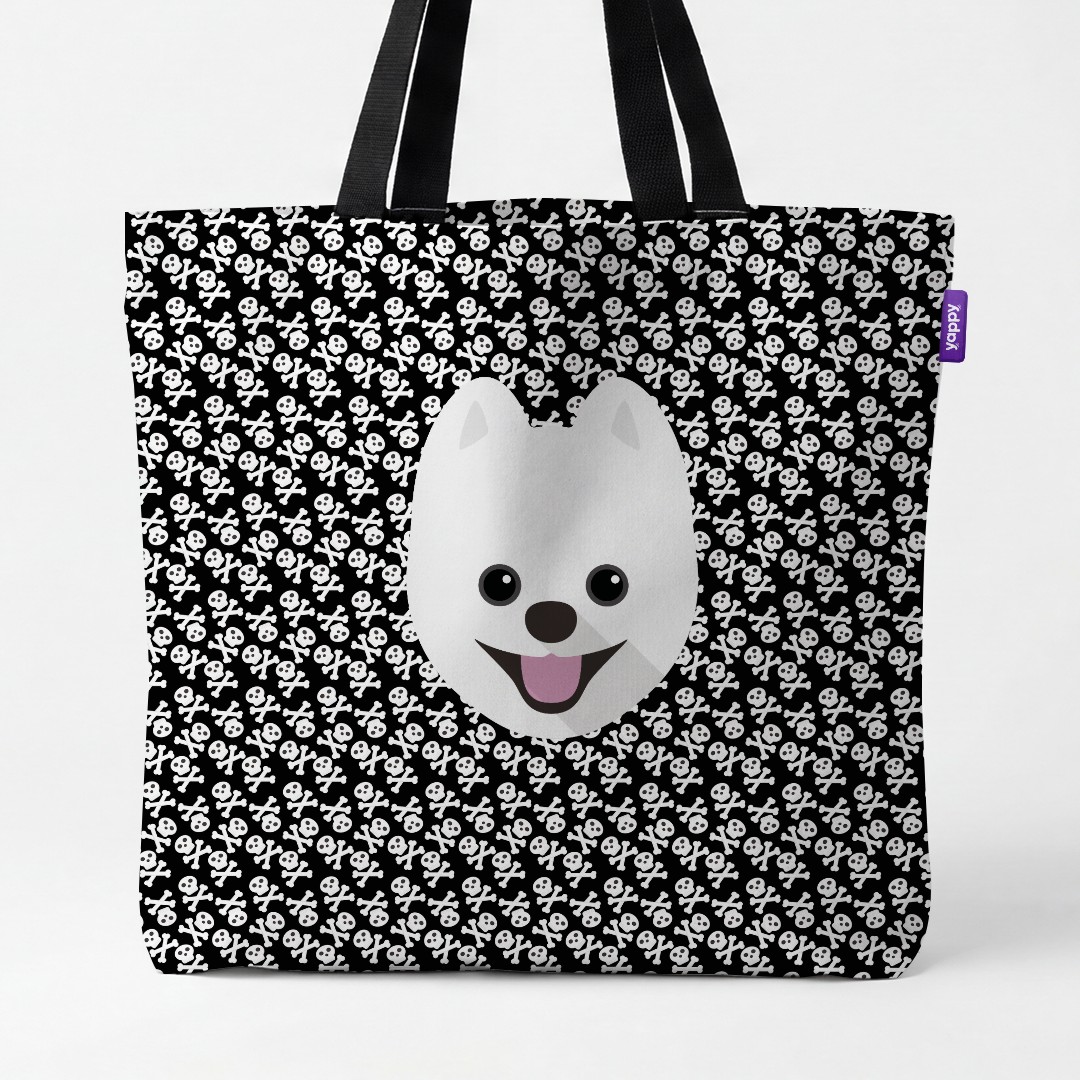 'Skull and Crossbones' - Personalised {breedCommonName} Canvas Bag