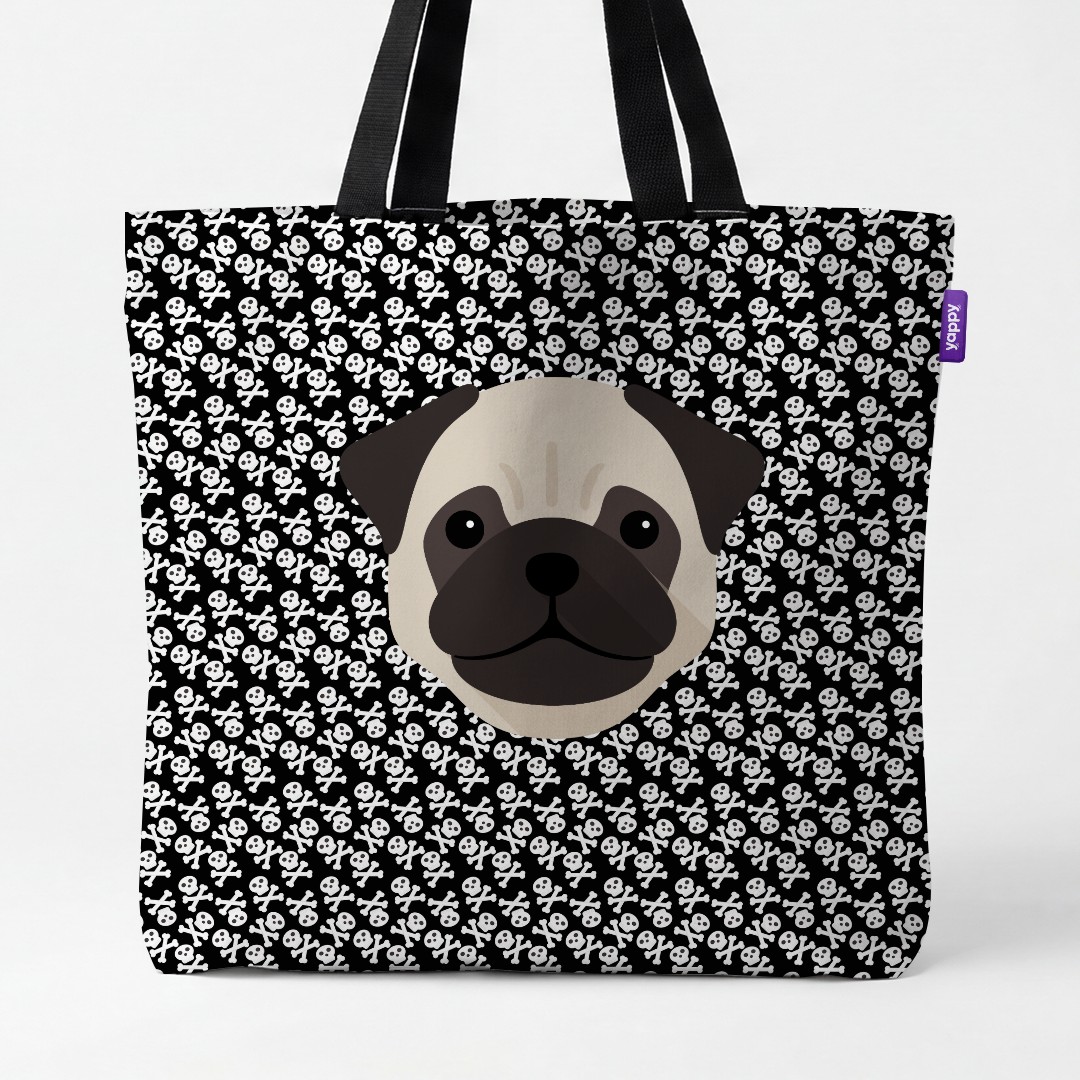 'Skull and Crossbones' - Personalized {breedCommonName} Canvas Bag