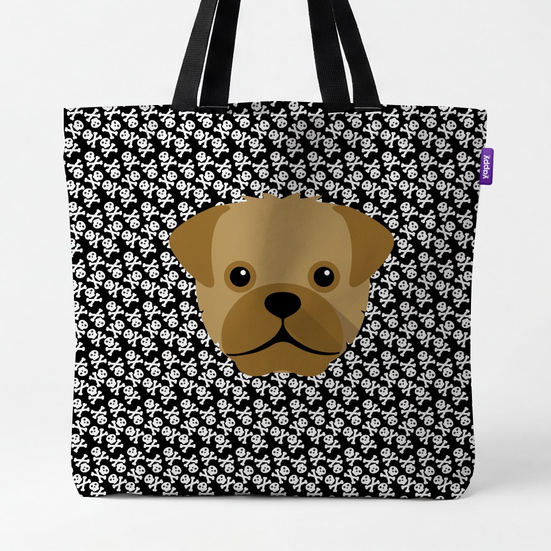 'Skull and Crossbones' - Personalized {breedCommonName} Canvas Bag