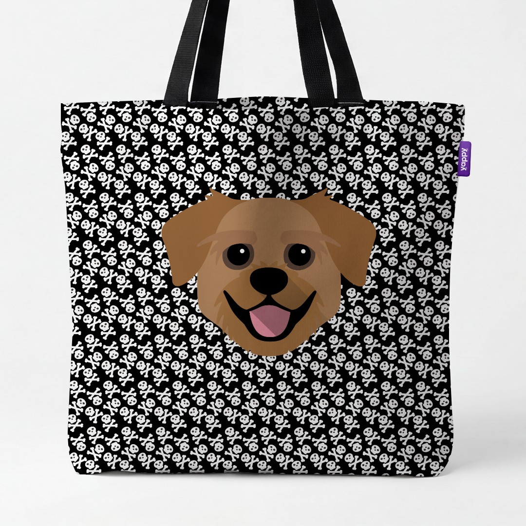 'Skull and Crossbones' - Personalised {breedCommonName} Canvas Bag
