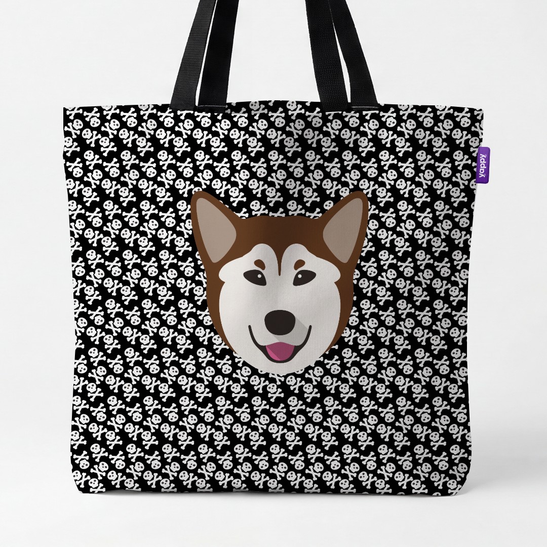 'Skull and Crossbones' - Personalized {breedCommonName} Canvas Bag