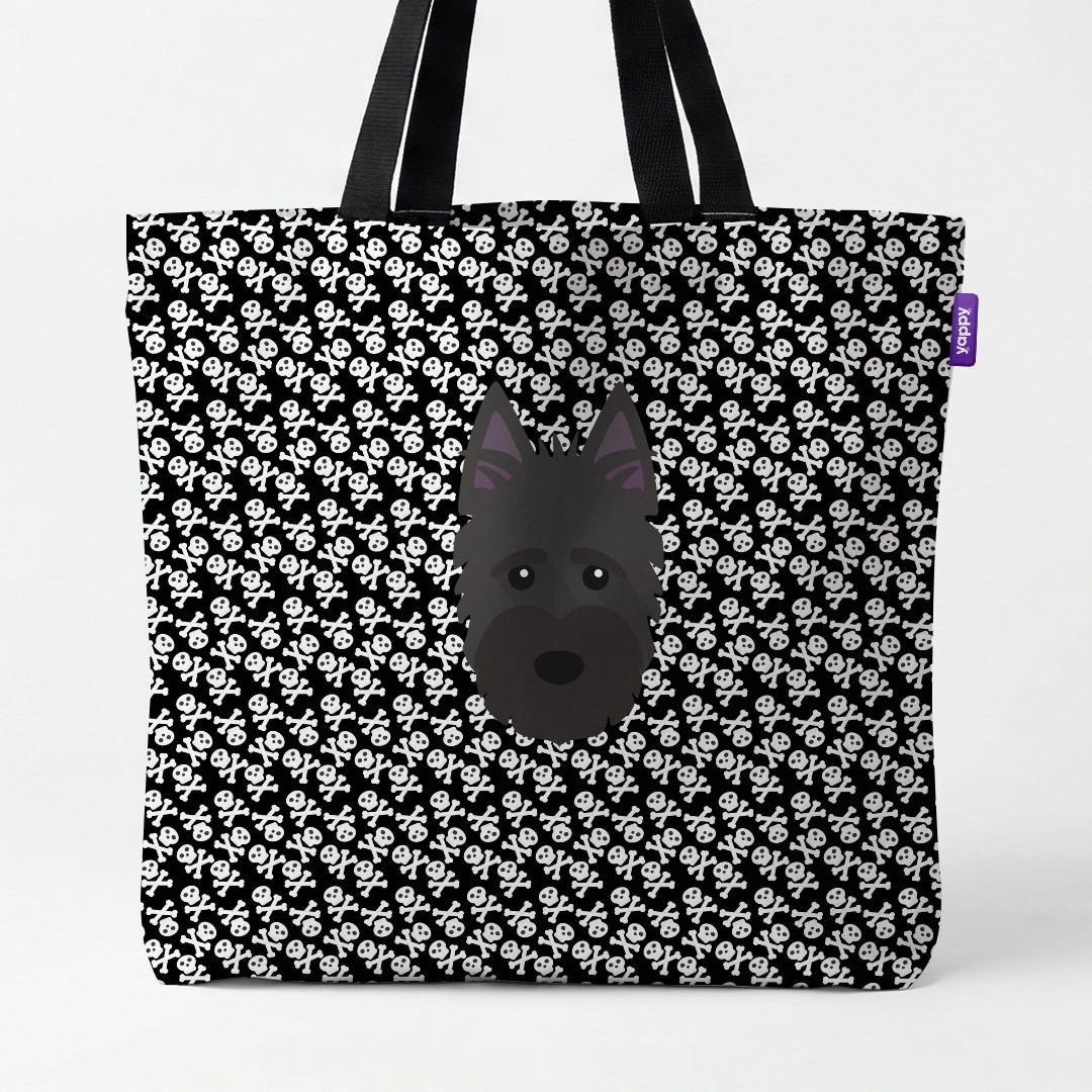 'Skull and Crossbones' - Personalised {breedCommonName} Canvas Bag