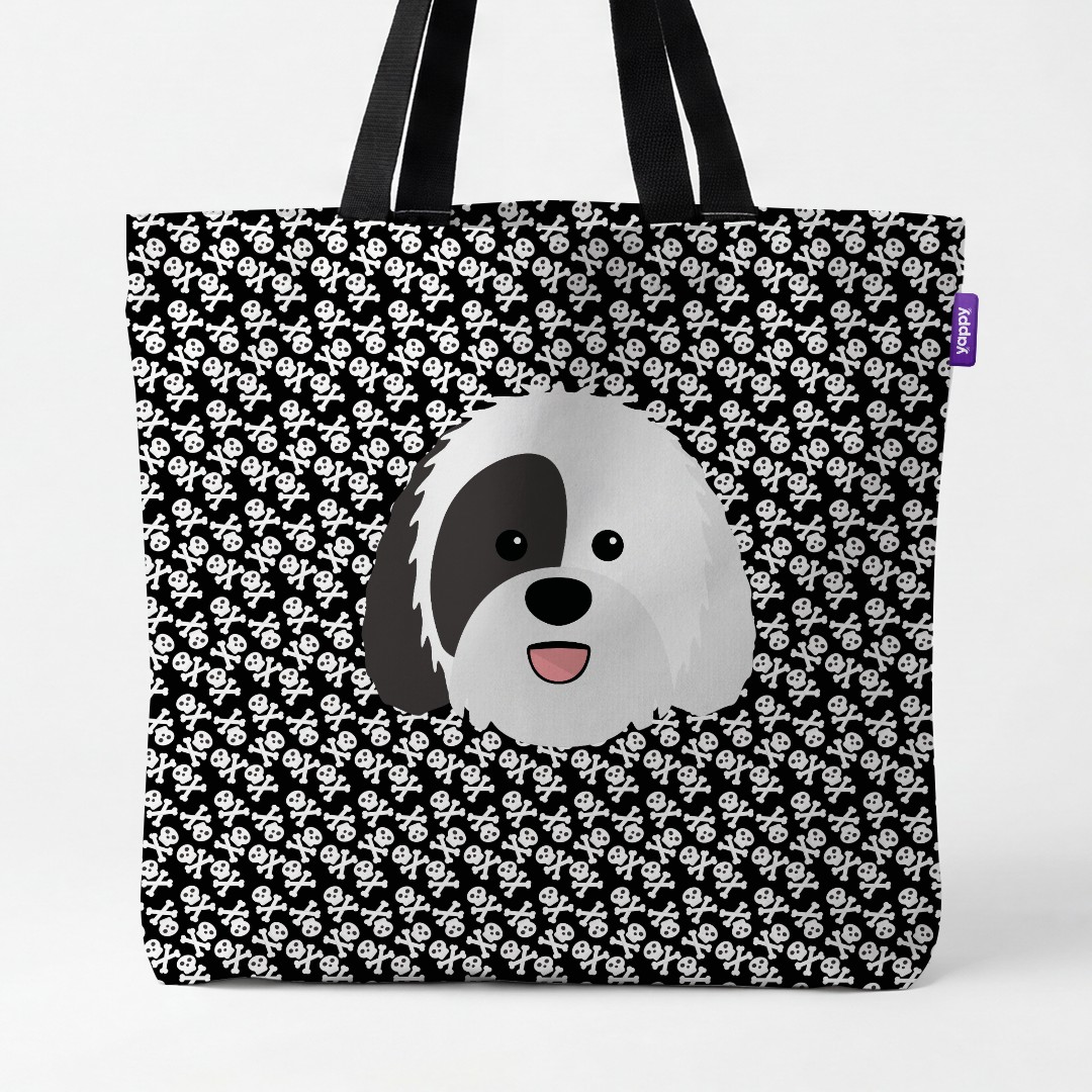 'Skull and Crossbones' - Personalized {breedCommonName} Canvas Bag
