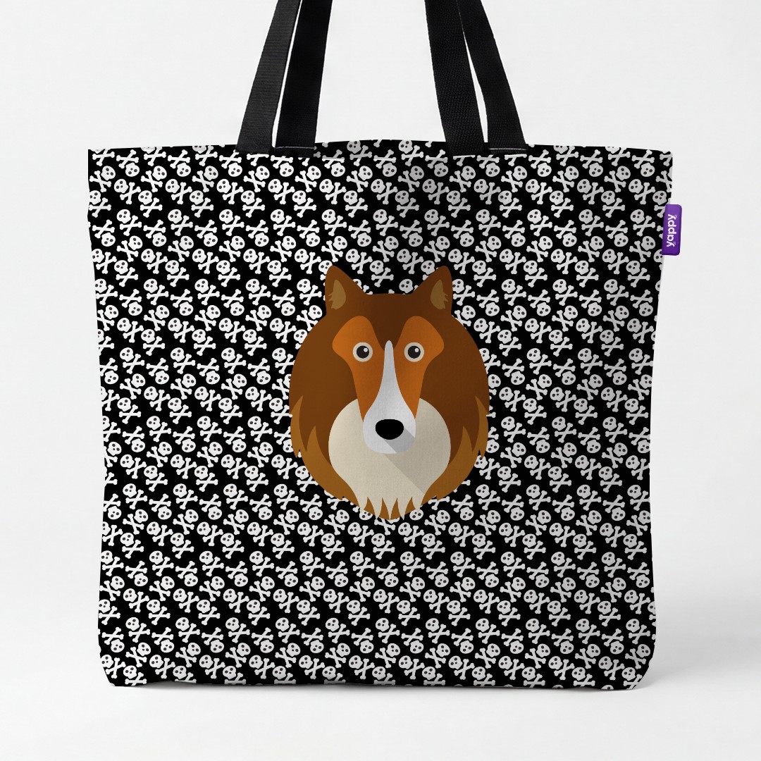 'Skull and Crossbones' - Personalized {breedCommonName} Canvas Bag