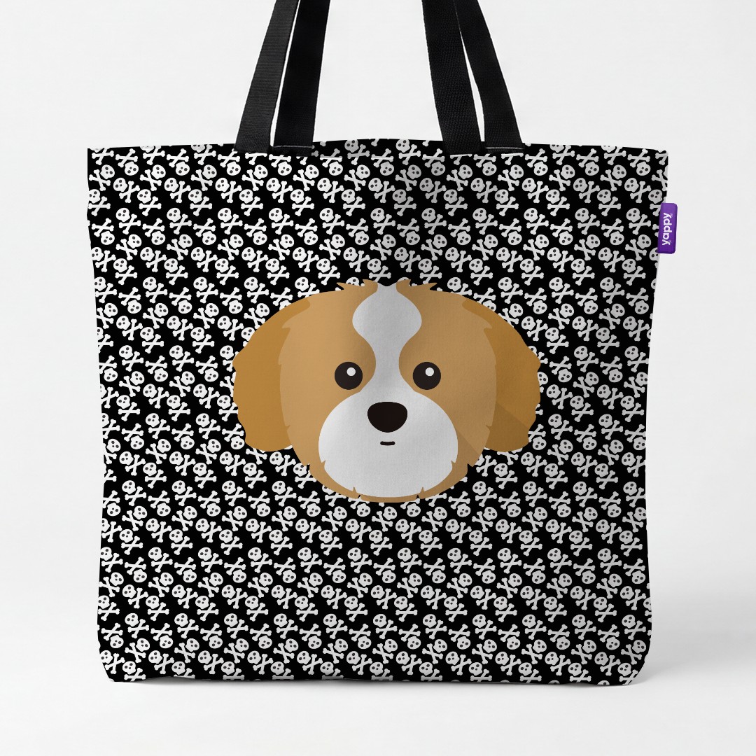 'Skull and Crossbones' - Personalized {breedCommonName} Canvas Bag
