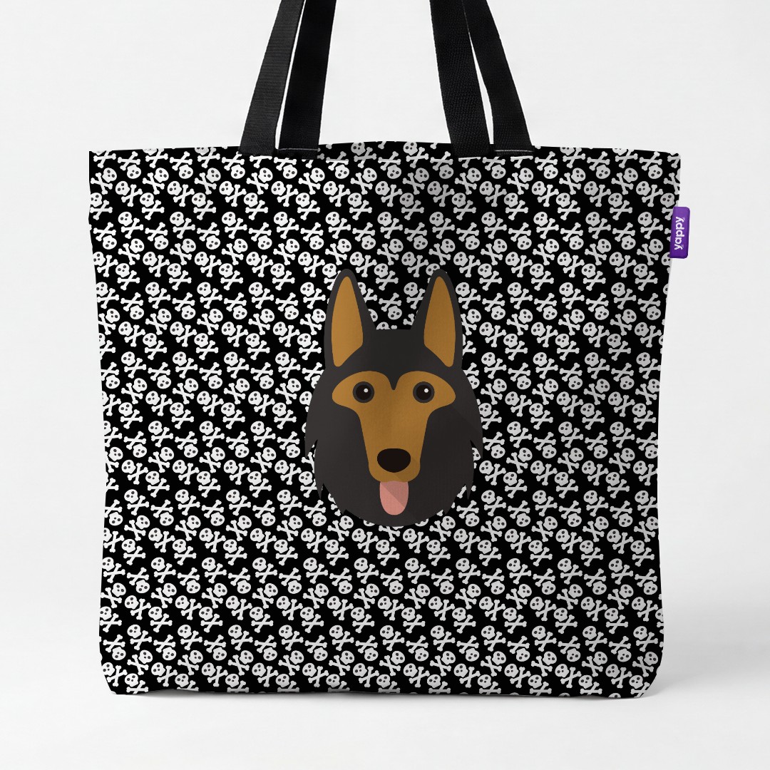 'Skull and Crossbones' - Personalized {breedCommonName} Canvas Bag