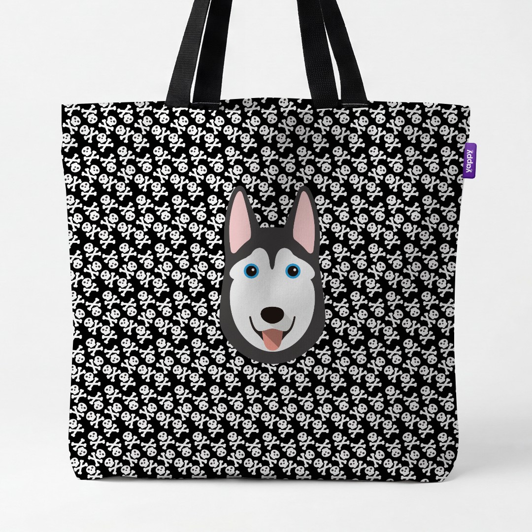'Skull and Crossbones' - Personalized {breedCommonName} Canvas Bag