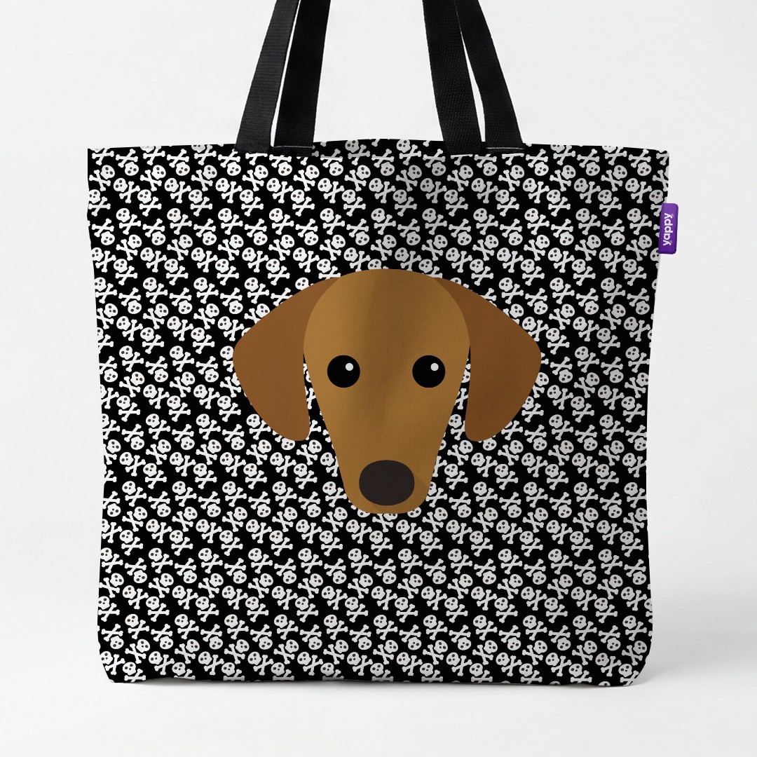'Skull and Crossbones' - Personalized {breedCommonName} Canvas Bag