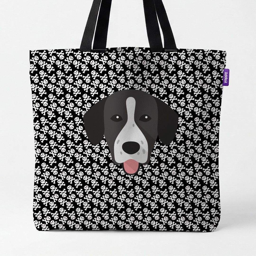 'Skull and Crossbones' - Personalized {breedCommonName} Canvas Bag