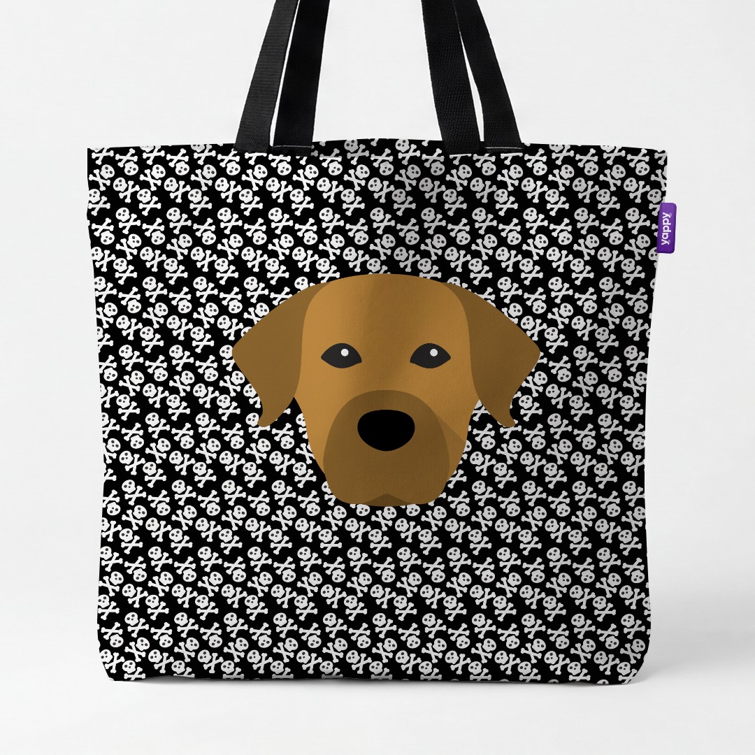 'Skull and Crossbones' - Personalised {breedCommonName} Canvas Bag