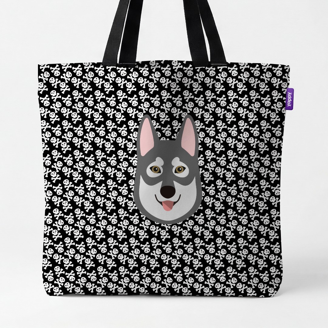 'Skull and Crossbones' - Personalized {breedCommonName} Canvas Bag