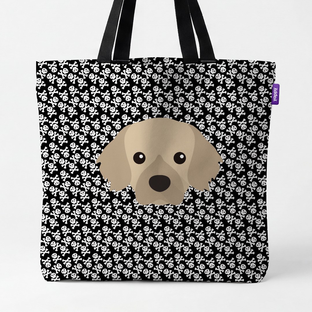 'Skull and Crossbones' - Personalised {breedCommonName} Canvas Bag
